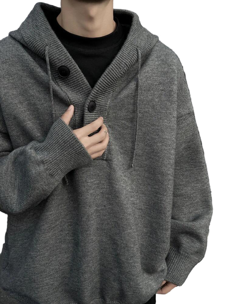 Knitted Hooded Cardigan