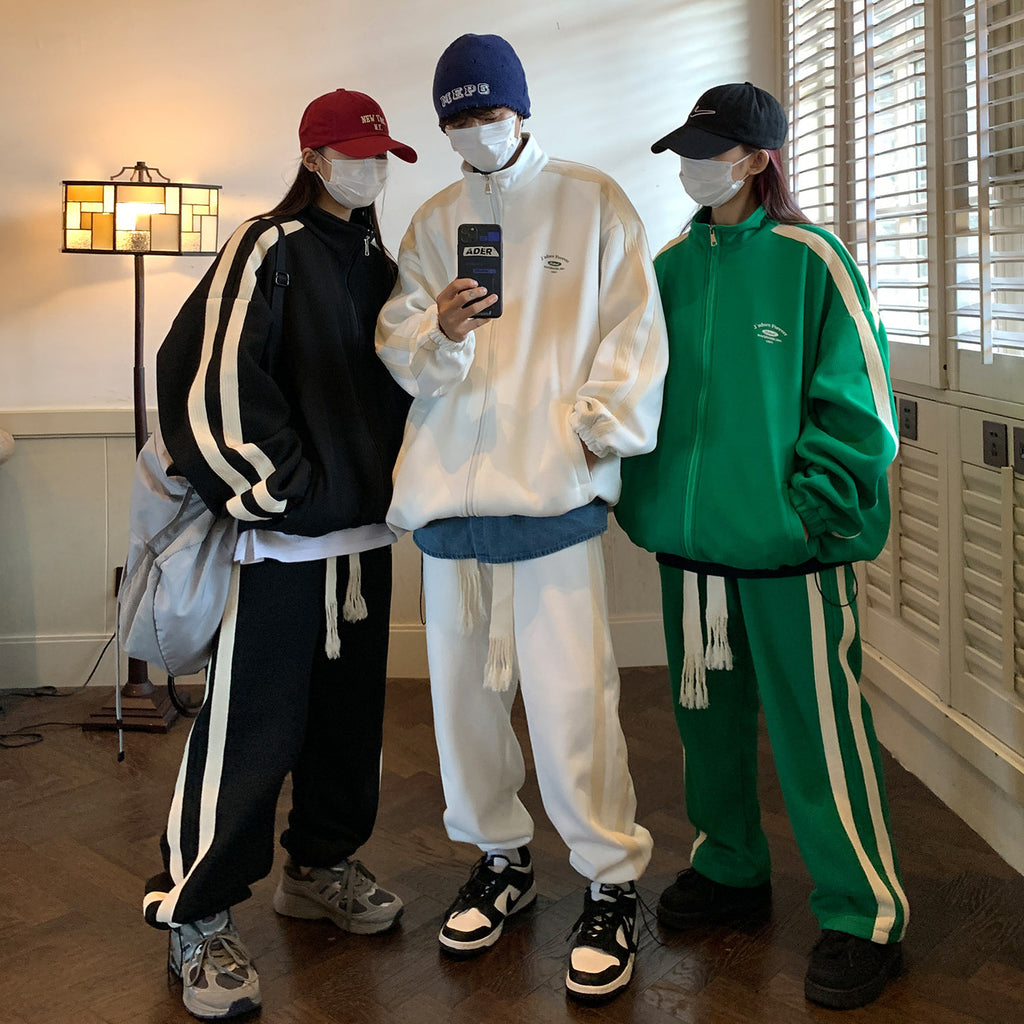 Casual Zip-Up Tracksuit Set