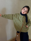 Girls' Floral Knit Cardigan