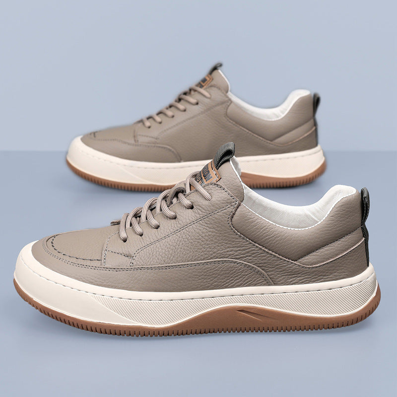 Men's Top-Grain Leather Casual Sneakers