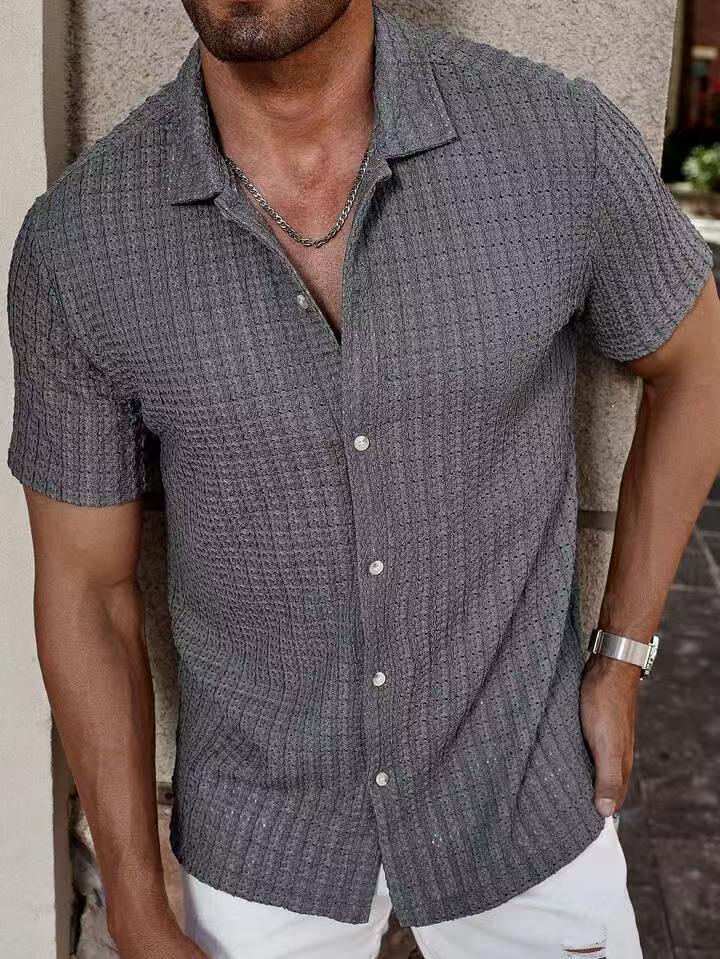 Men's Hollow Knit Polo Shirt