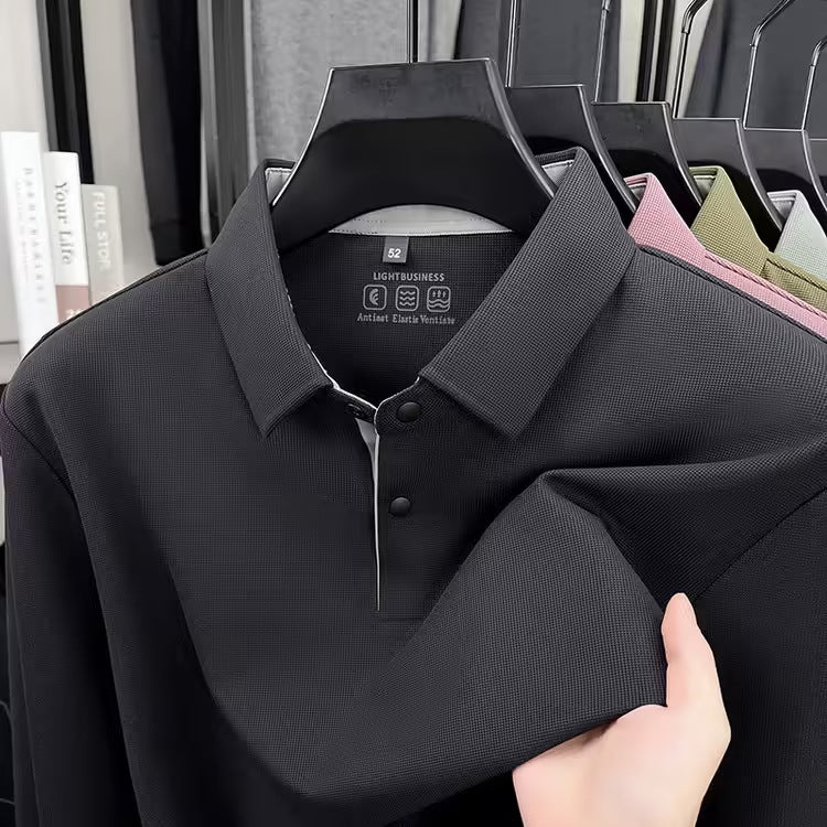 2026 summer new men's lapel solid color T-shirt casual and versatile fashion urban young men trendy short sleeves