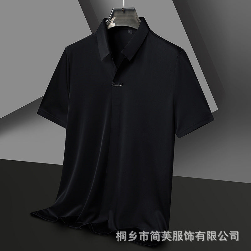 Men's Lapels Seamless Scissor Collar Loose Stretch POLO