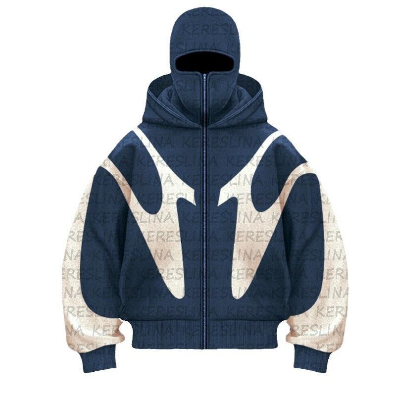 Abstract Zip-Up Hoodie