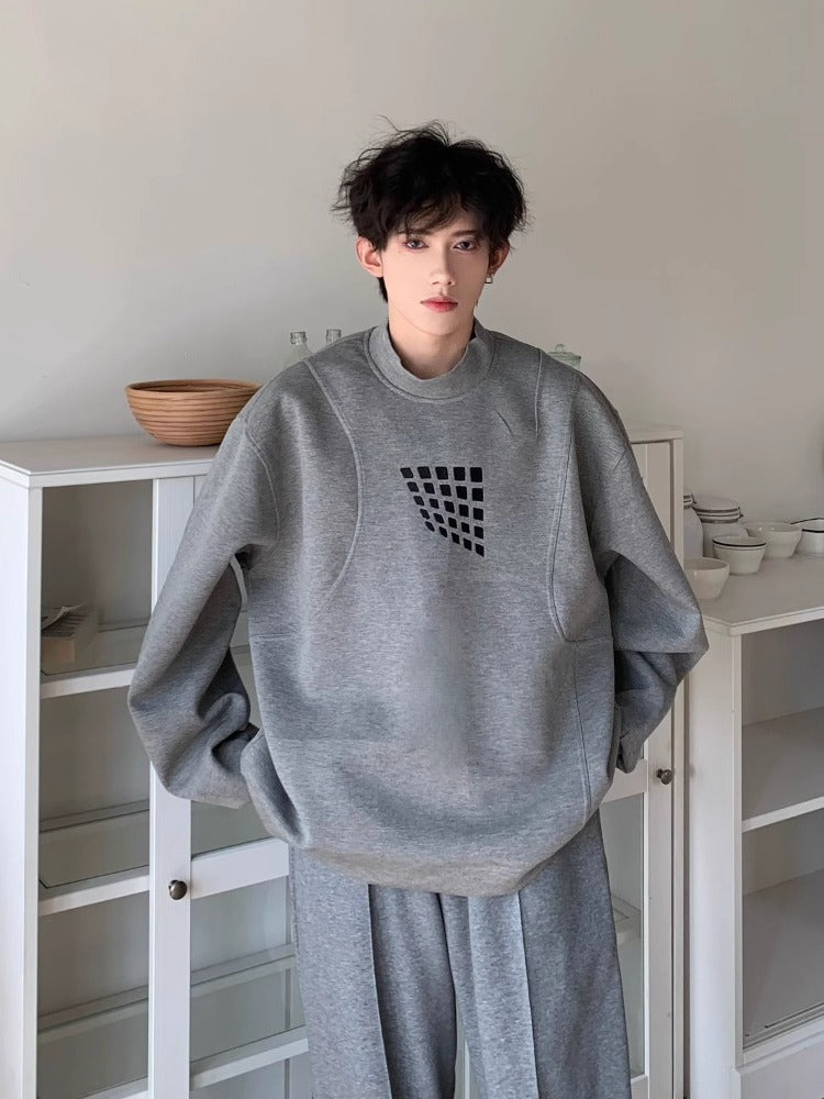 Matrix Grid Oversized Crewneck
