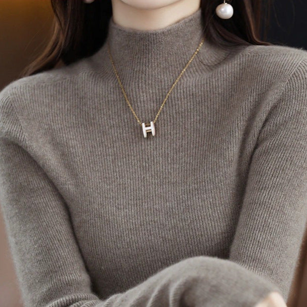 Women's High-Neck Fitted Sweater