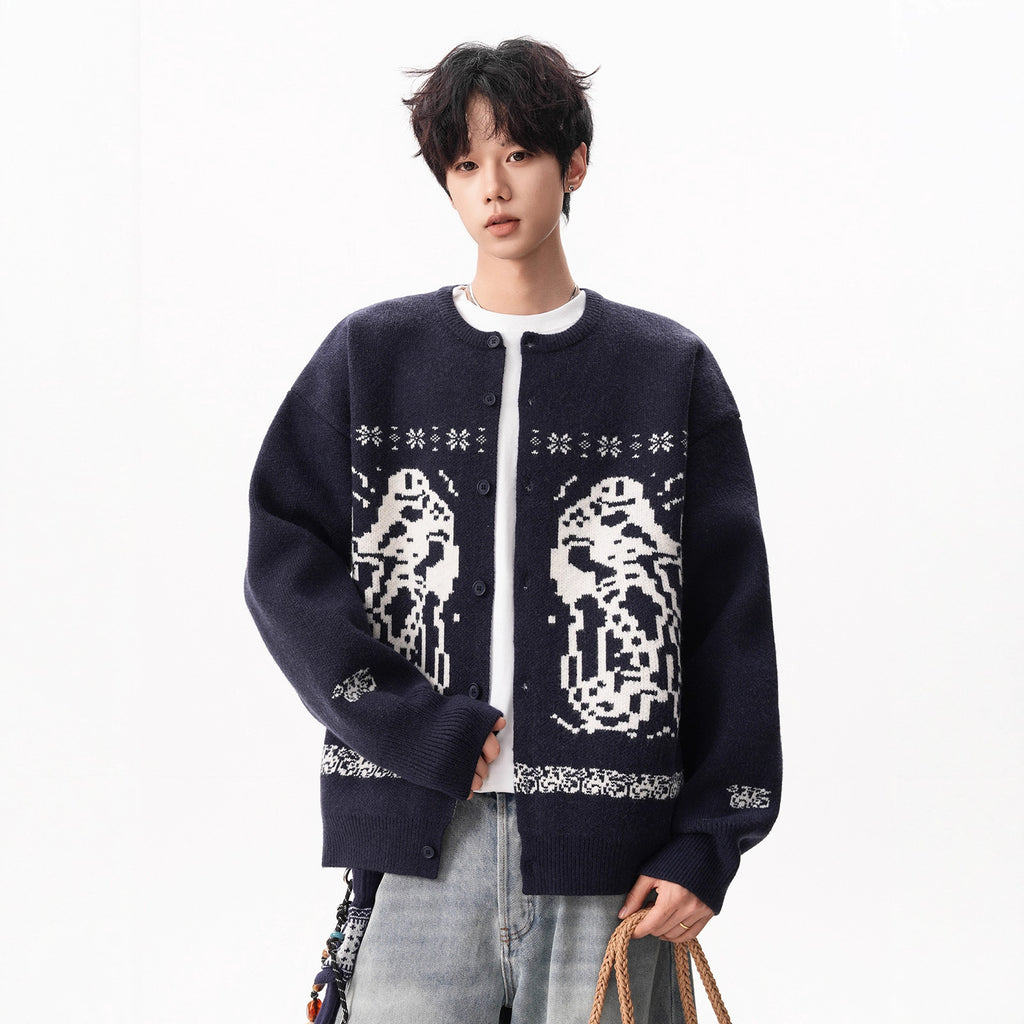 Oversized Fair Isle Jacquard Cardigan