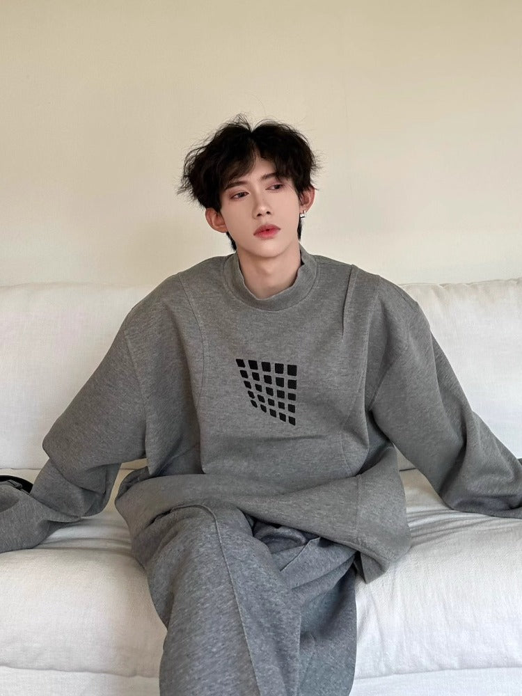 Matrix Grid Oversized Crewneck