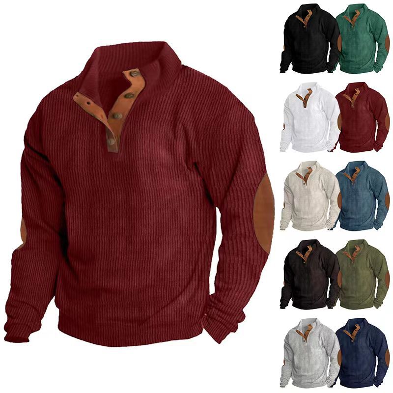 Men's Vintage Style Elbow Patch Pullover