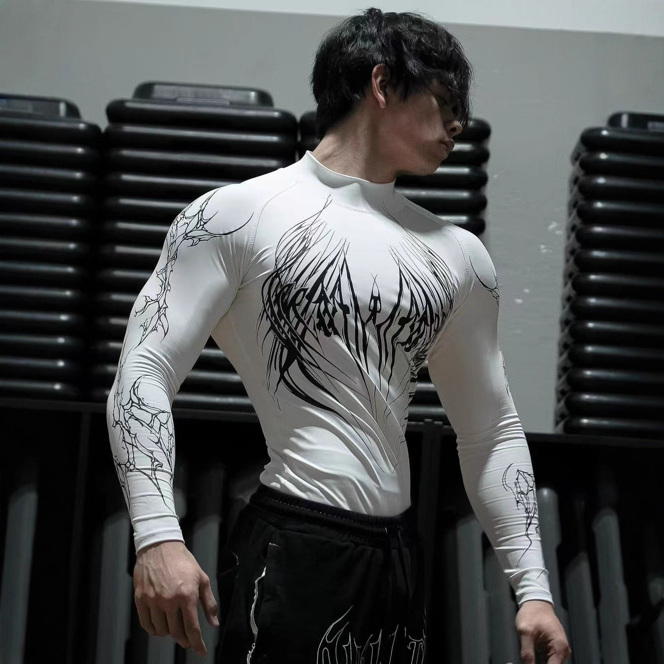 Cyber-Sigil Compression Long-Sleeve