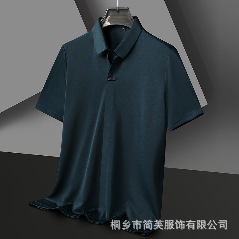 Men's Lapels Seamless Scissor Collar Loose Stretch POLO