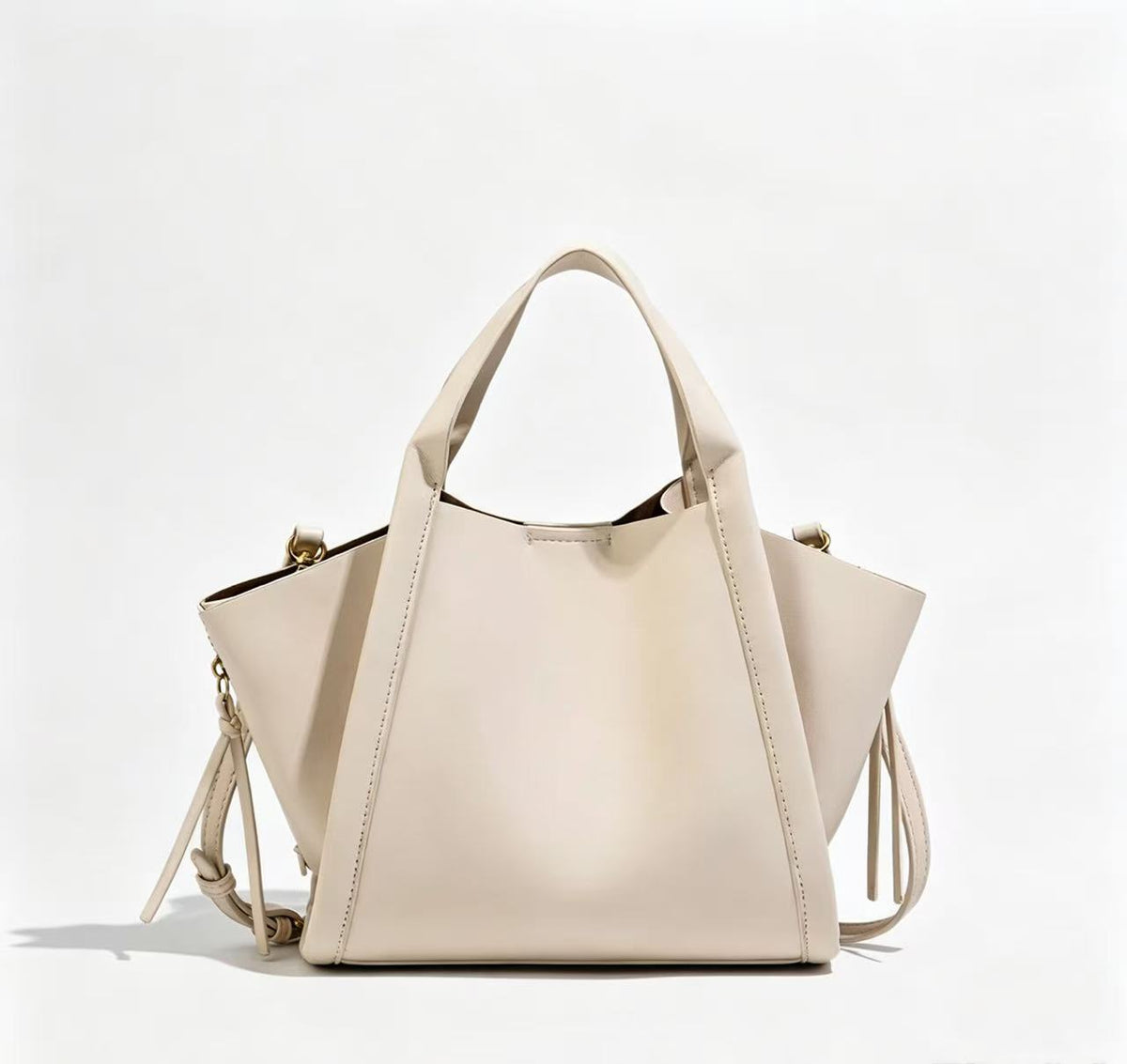 Ivory Structured Tote Bag