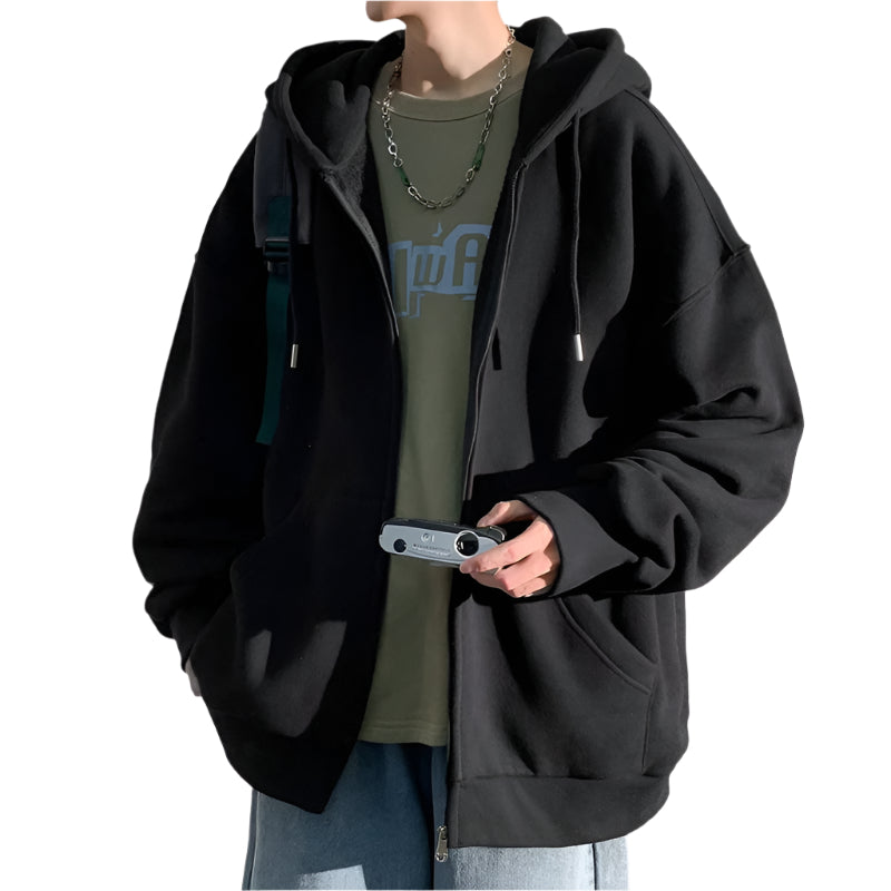 Casual Zip-Up Hoodie