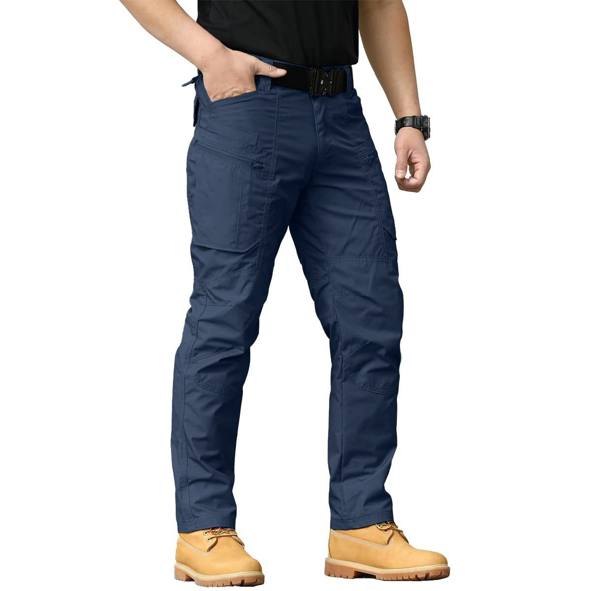 Amazon training pants with multiple pockets and zippers stretch cargo pants