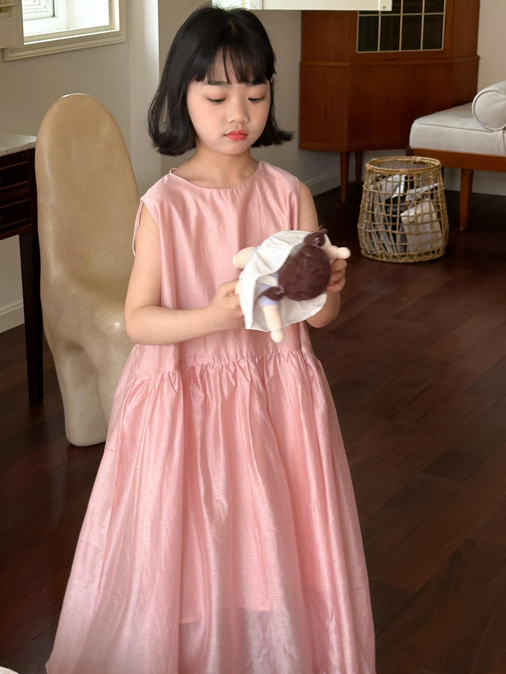 Kids' Vest Dress and T-Shirt/Shorts Outfit