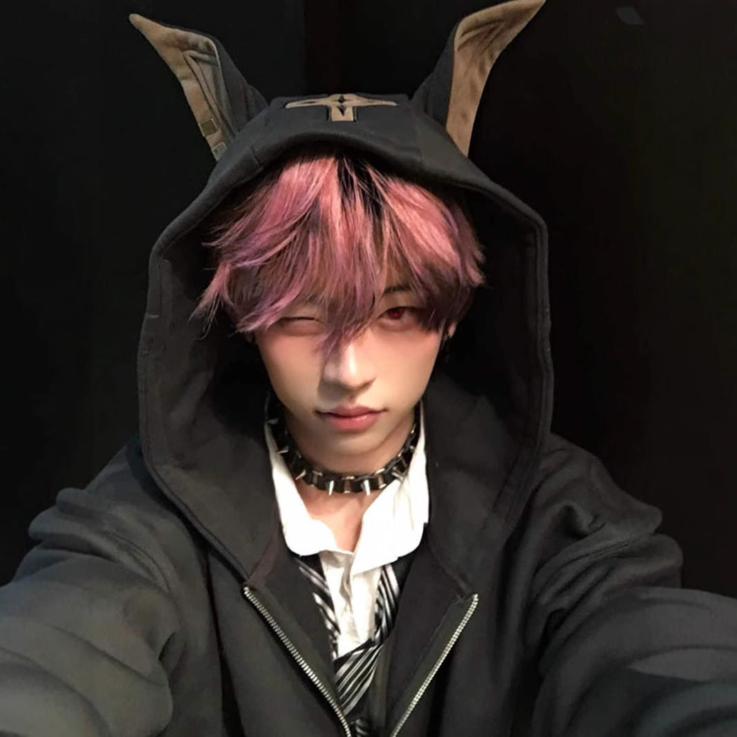 Dog Ear Zipper Hoodie