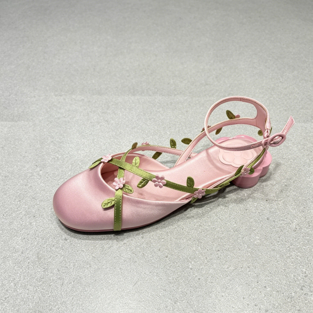 Floral Satin Mary Janes