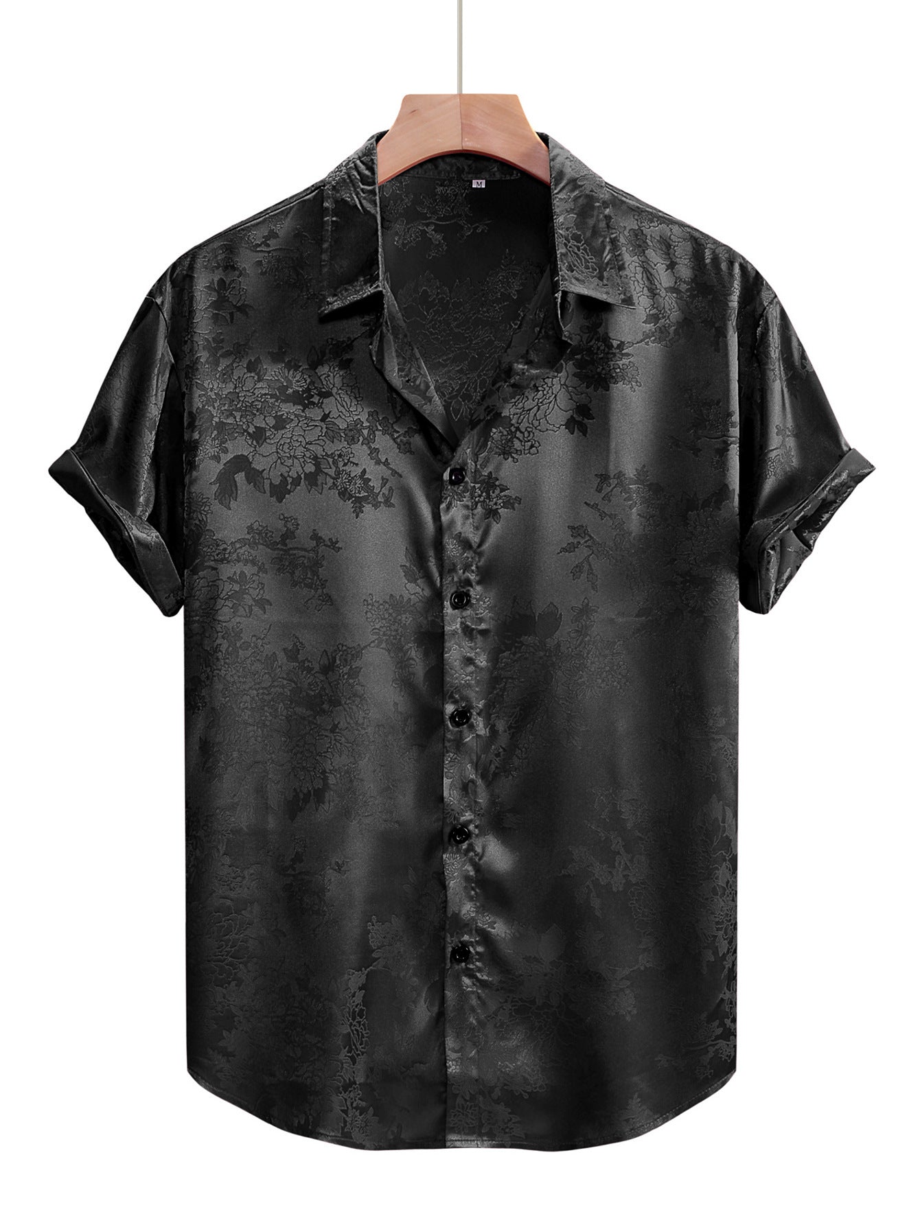Men’s Floral Jacquard Satin Party Shirt