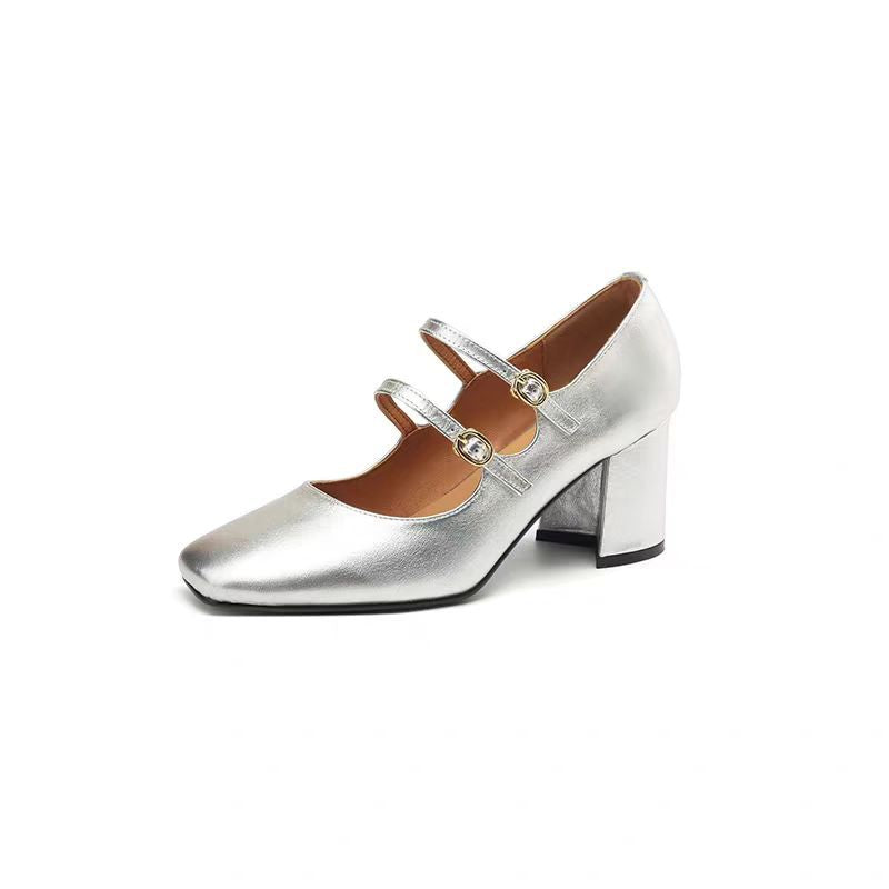 Metallic Mary Jane Heels