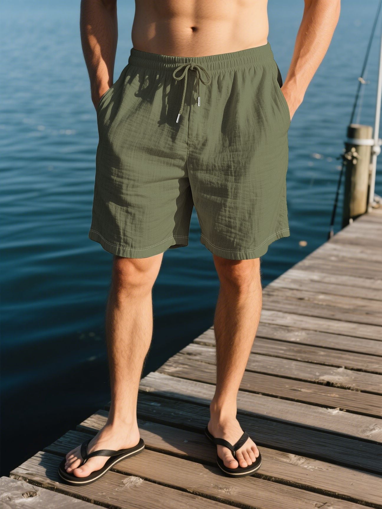 Linen-Blend Summer Leisure Shorts