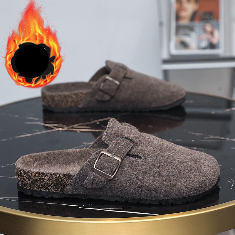 Premium Suede Buckle Mules