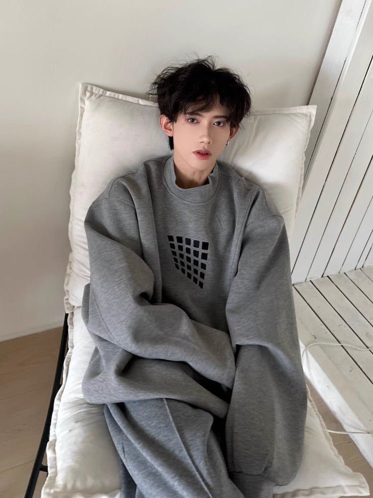 Matrix Grid Oversized Crewneck