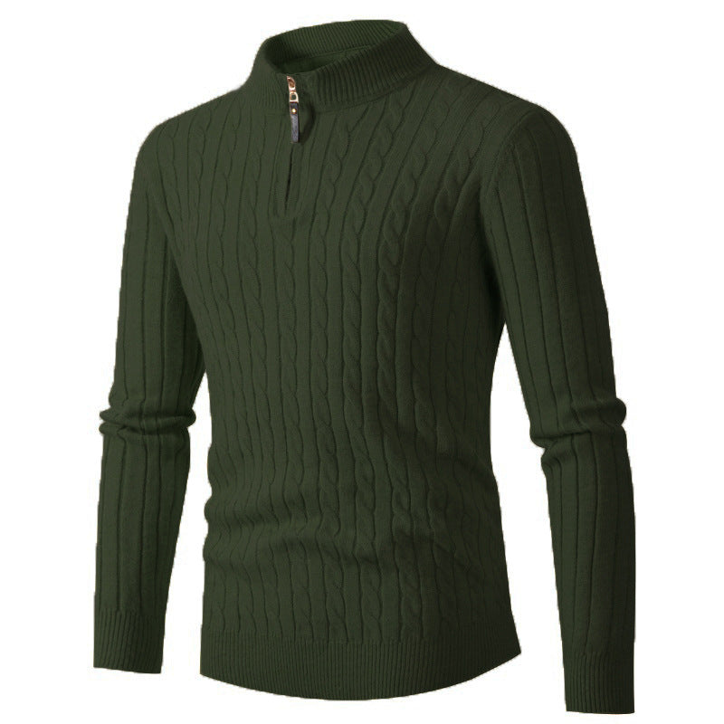Cable-Knit Zip Pullover