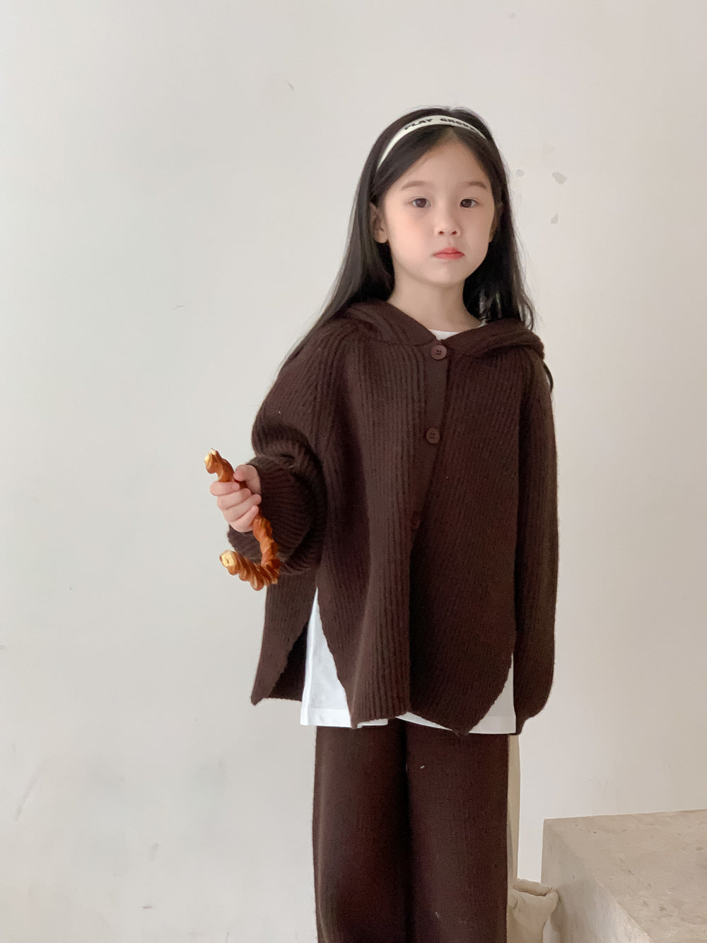 Girls' Knit Hooded Two-Piece Set