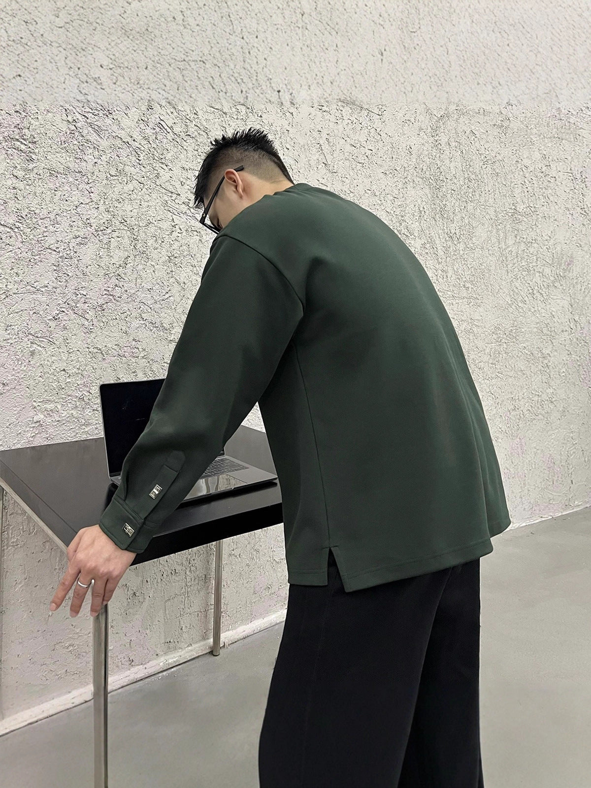 Buckle-Detail Raglan Shirt