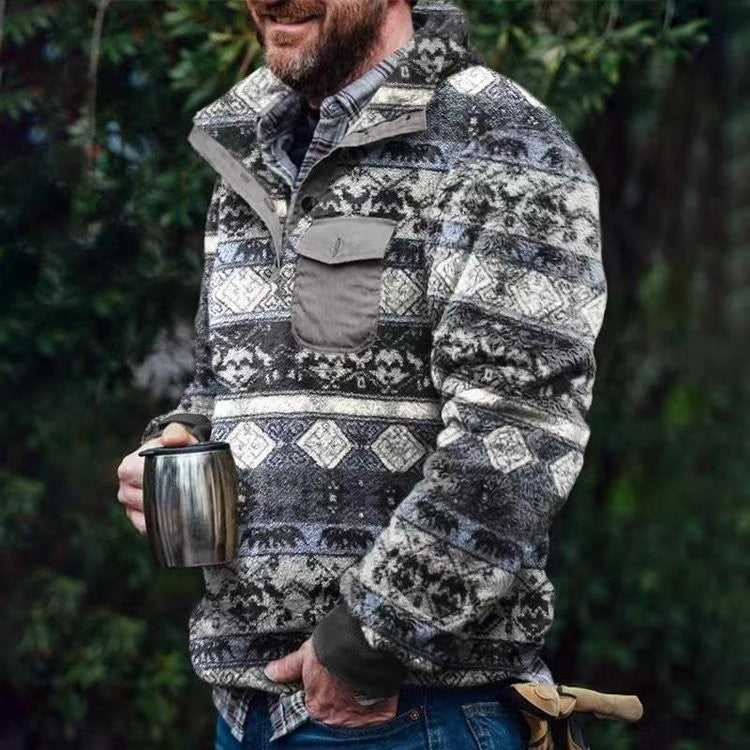 Southwestern Pattern Fleece Jacket