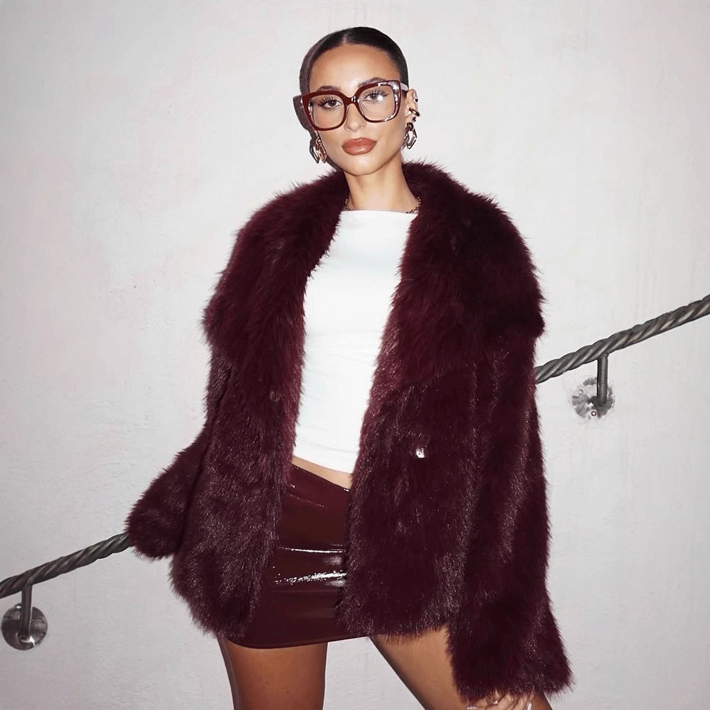 Women's Plush Collared Jacket