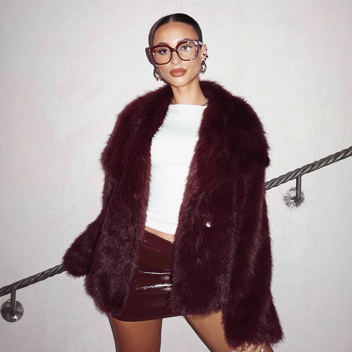 Women's Plush Collared Jacket