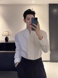 Minimalist Mandarin Collar Technical Dress Shirt