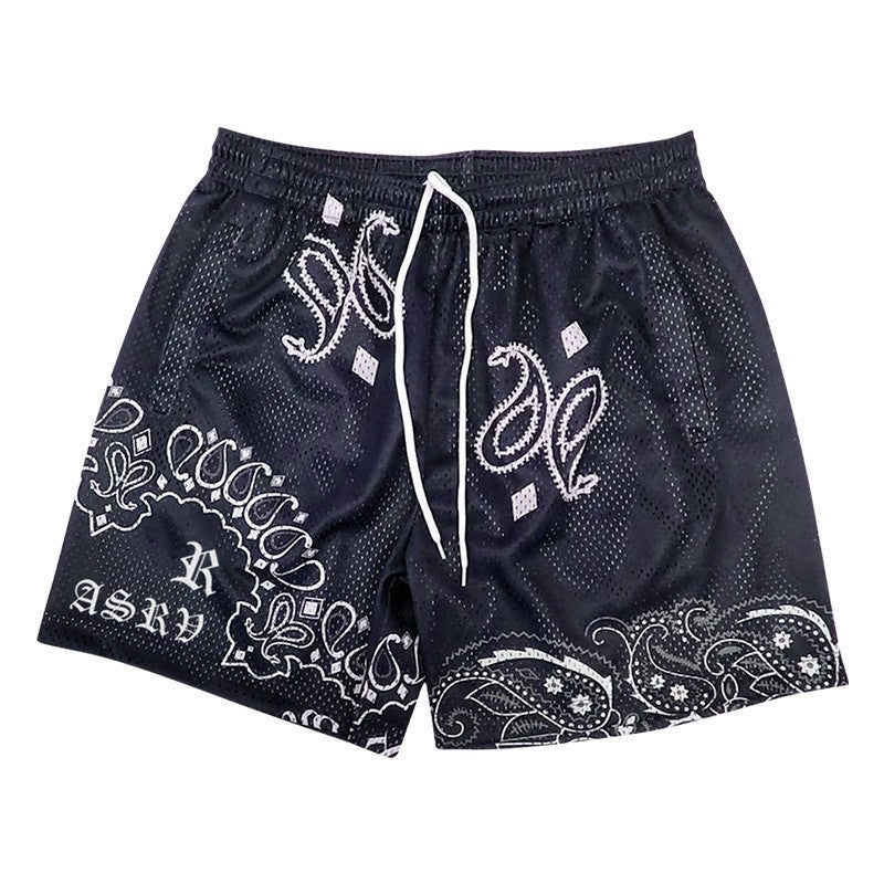 Paisley Mesh Sports Shorts
