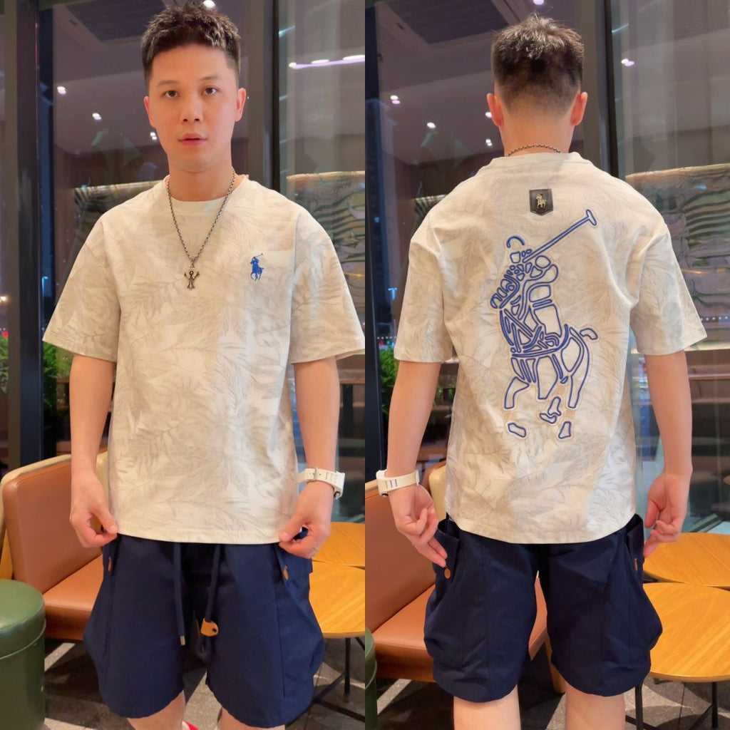 Embroidered Polo Club Graphic T-shirt