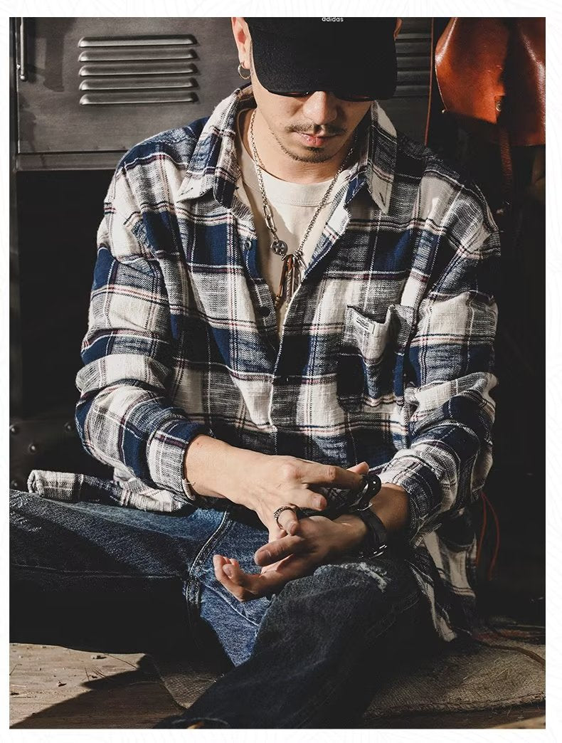 Chunky Plaid Casual Shirt Jacket