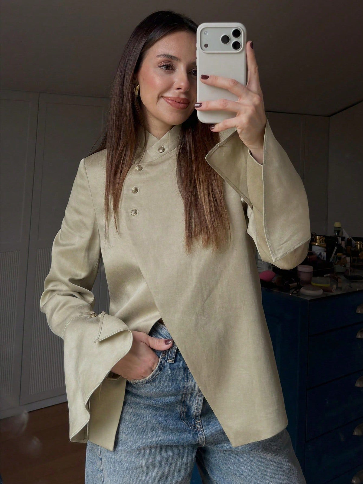 Women's Asymmetric Stand-Collar Jacket