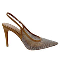 Rhinestone Mesh Slingback Heels – product view