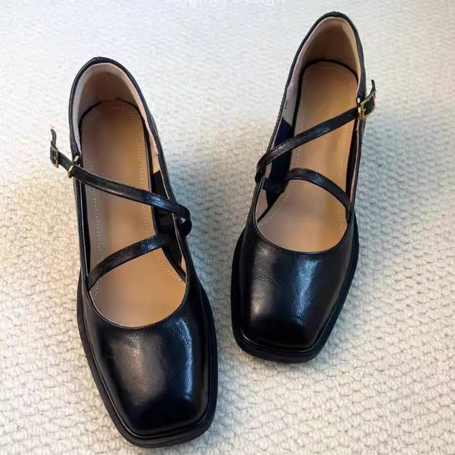 Leather Vintage Mary Jane Heels