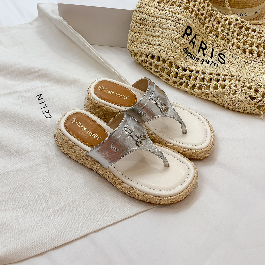 Tassel Platform Thong Sandals