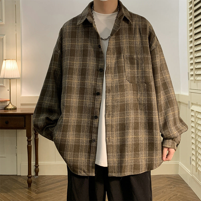 Plaid Tweed Shirt Jacket