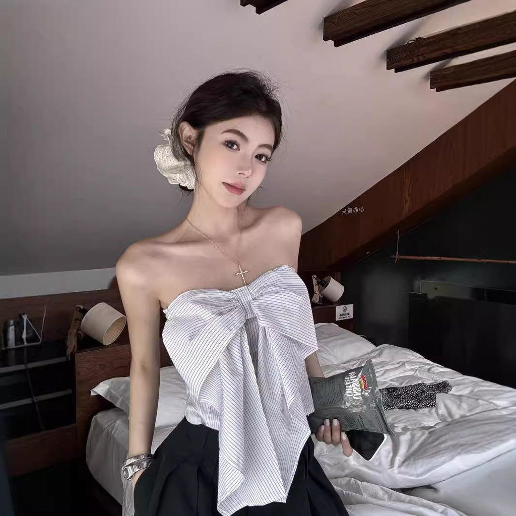 Bowknot Strapless Top