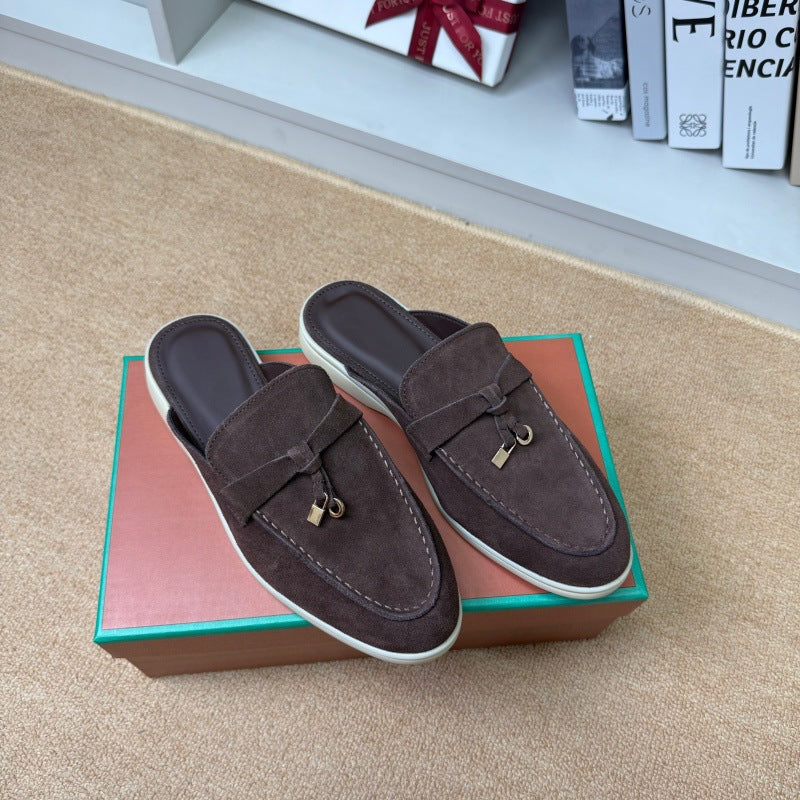 Leather Closed-Toe Mules