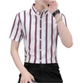Men's Short-Sleeved Ice Silk Shirt.