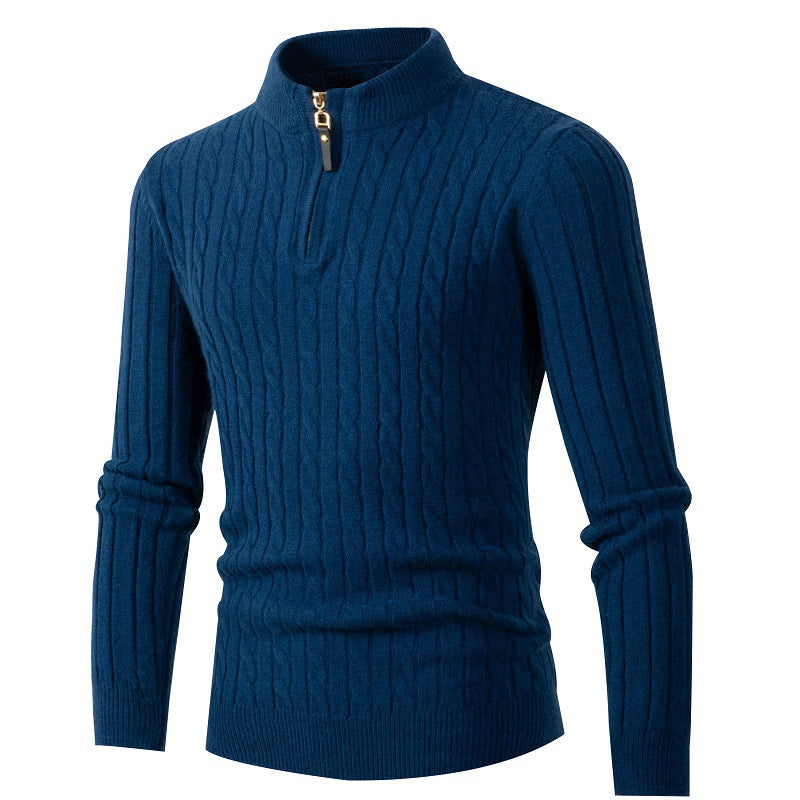 Cable-Knit Zip Pullover