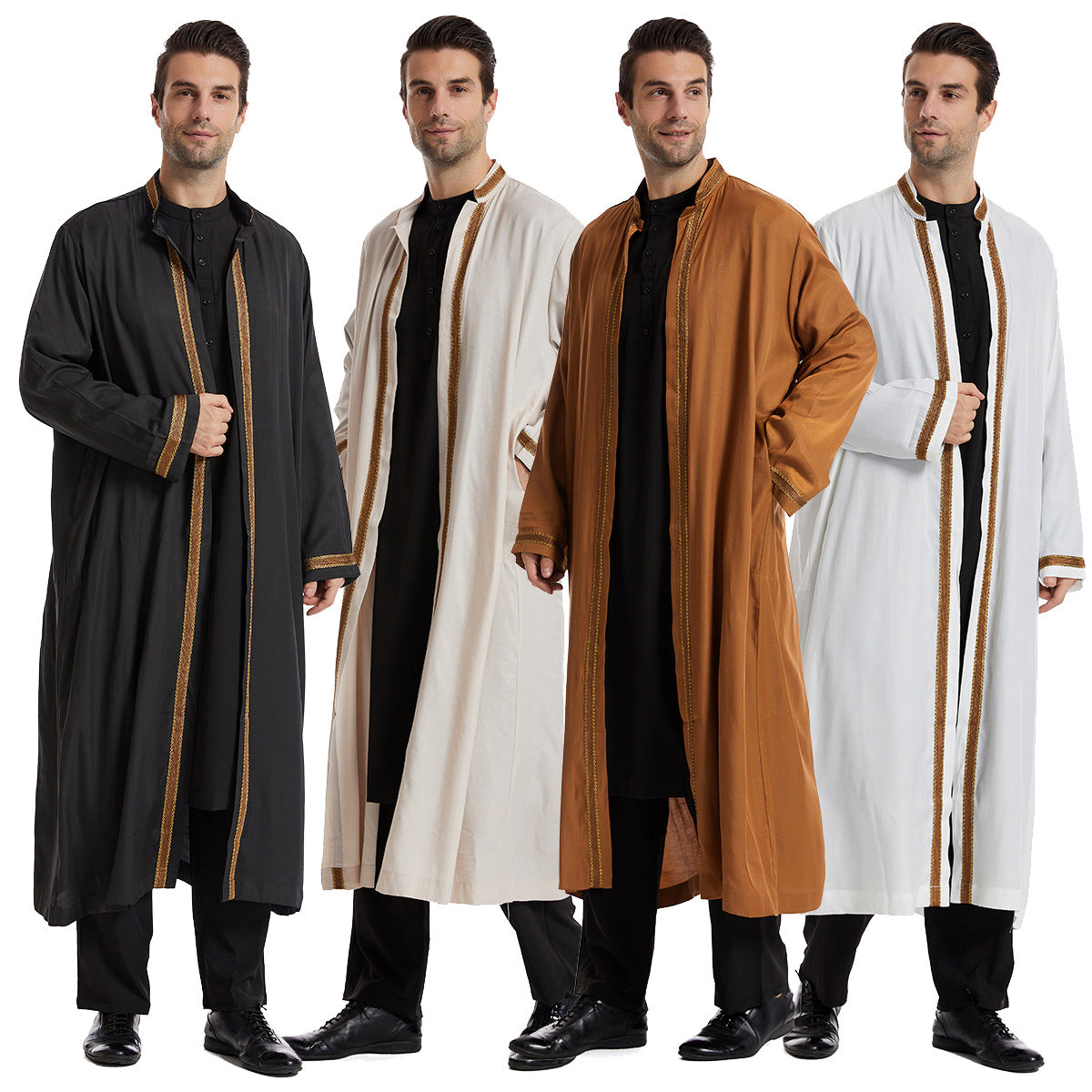 Premium Open-Front Embroidered Bisht Thobe