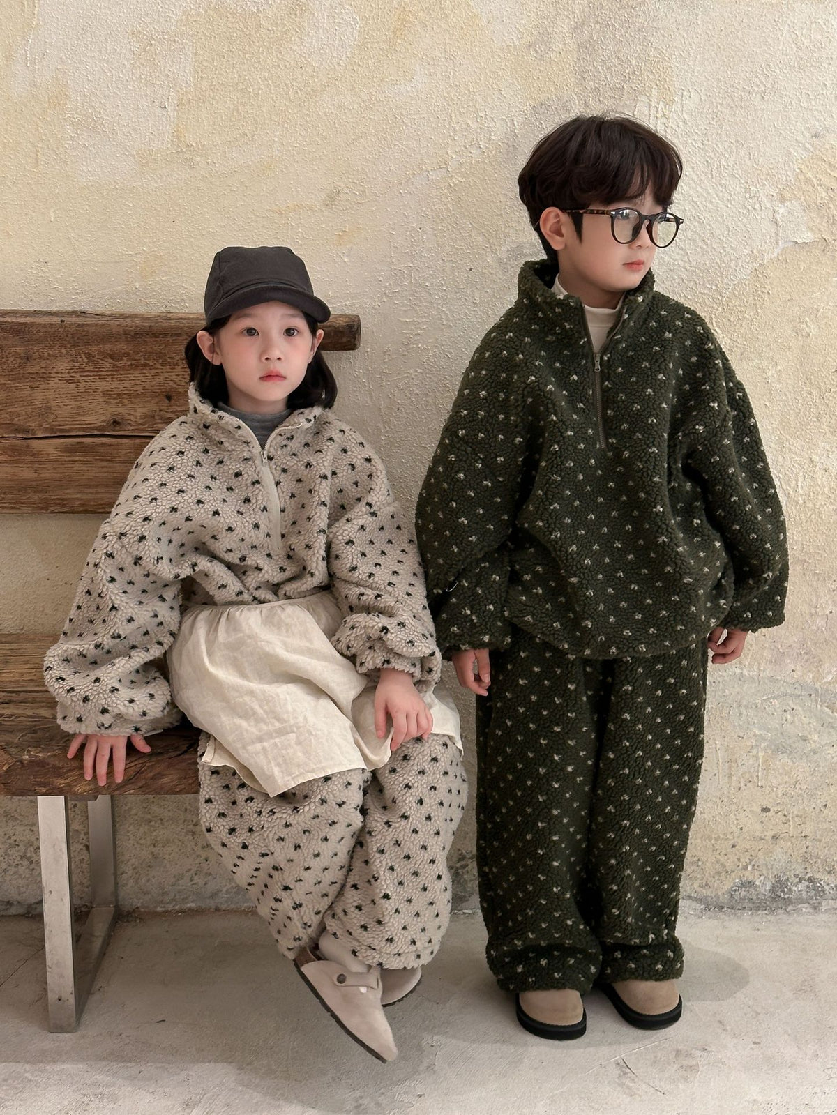 Kids' Plush Zip-Up Fleece Set