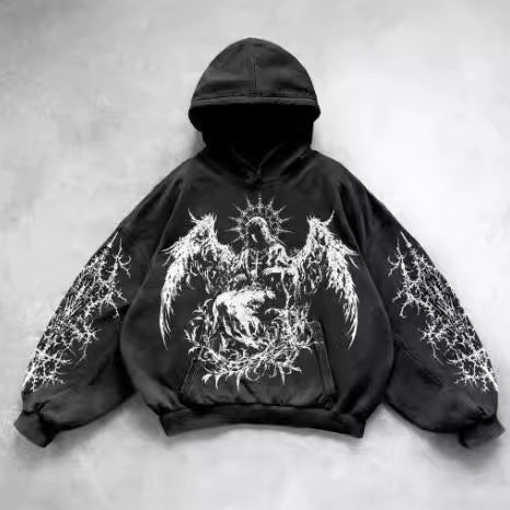Gothic Winged Pullover Hoodie