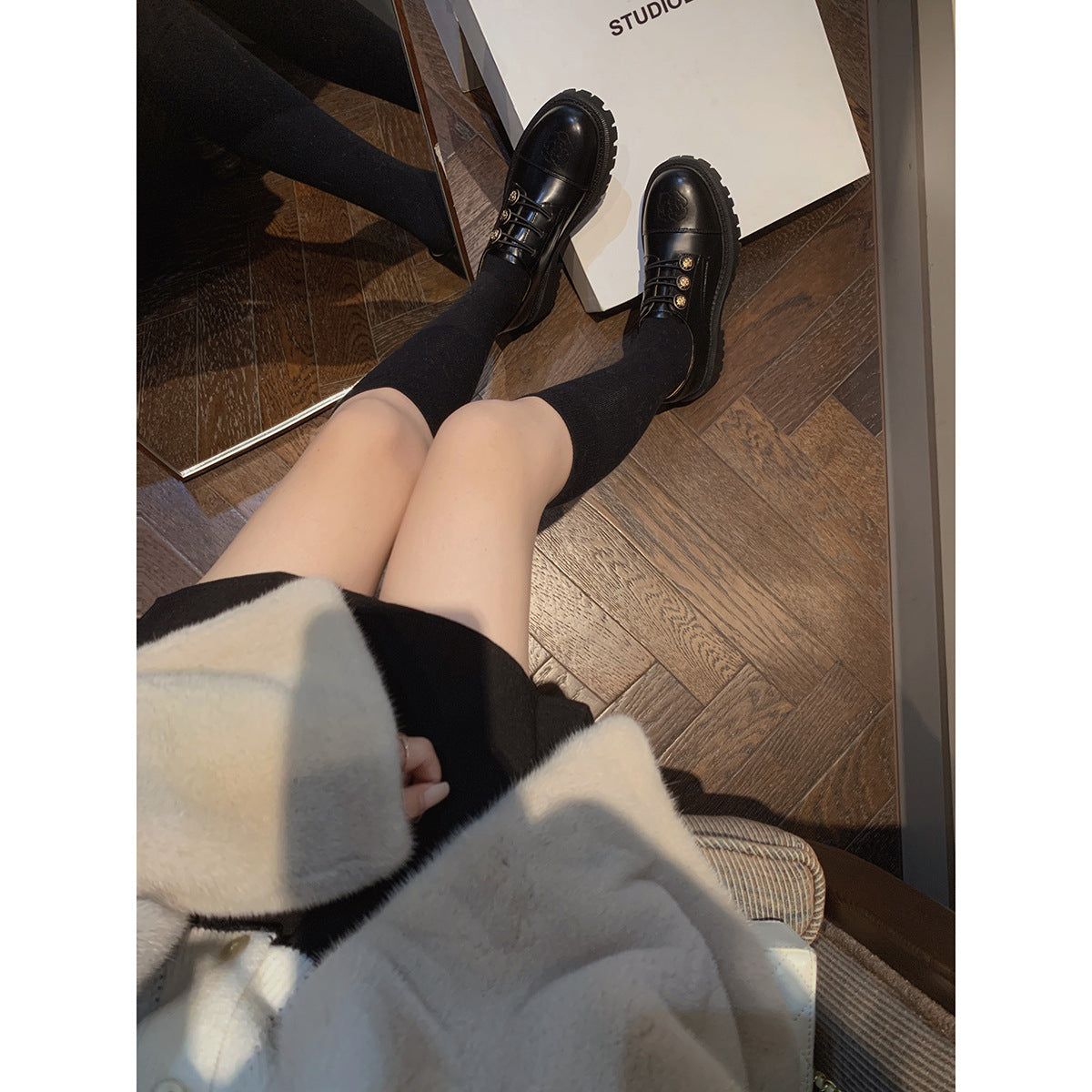 Embroidered Platform Loafers