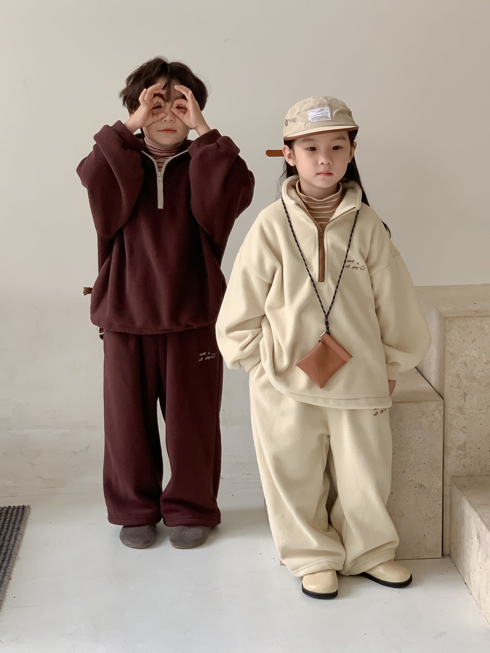 Kids' Zip Sweatshirt Two-Piece Set